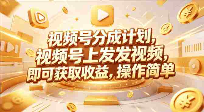 视频号分成计划，RED团队课程，视频号上发发视频，操作简单-教程库