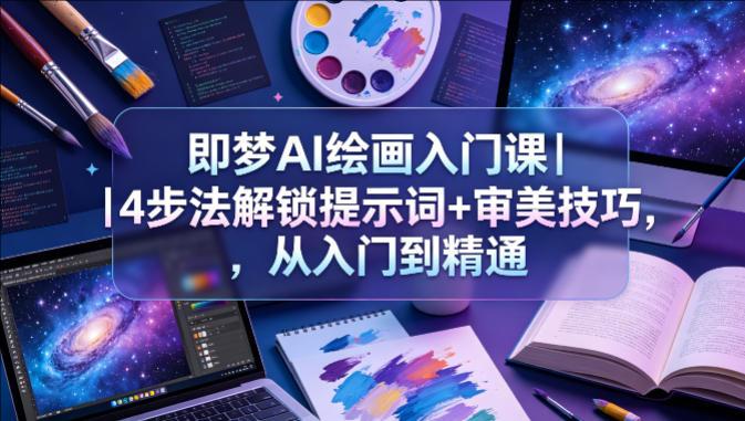 即梦AI绘画入门课｜4步法解锁提示词+审美技巧，从入门到精通-教程库