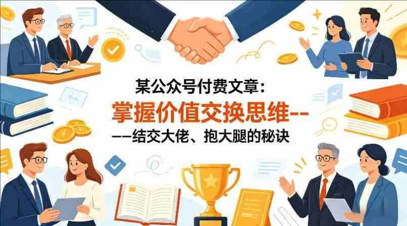 某公众号付费文章：掌握价值交换思维—结交大佬、抱大腿的秘诀-教程库