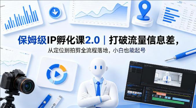 保姆级IP孵化课2.0｜打破流量信息差，从定位到拍剪全流程落地，小白也能起号-教程库
