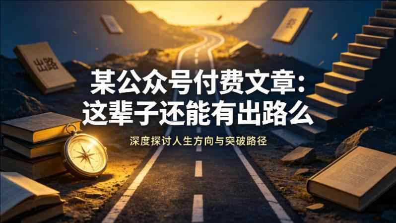 某公众号付费文章：这辈子还能有出路吗-教程库