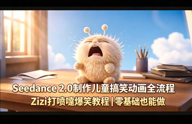SEEDANCE 2.0制作儿童搞笑动画全流程ZIZI打喷嚏爆笑教程｜零基础也能做-教程库