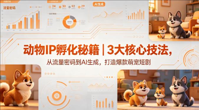 动物IP孵化秘籍｜3大核心技法，从流量密码到AI生成，打造爆款萌宠短剧-教程库