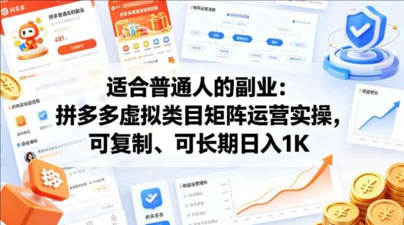 适合普通人的副业：拼多多虚拟类目矩阵运营实操-教程库
