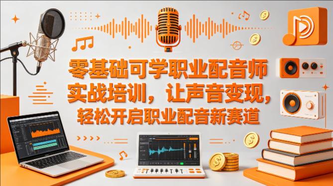 零基础可学职业配音师实战培训，让声音变现，轻松开启职业配音新赛道-教程库