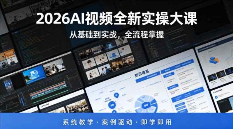2026AI视频全新实操大课，从基础到实战，全流程掌握，系统教学·案例驱动·即学即用-教程库