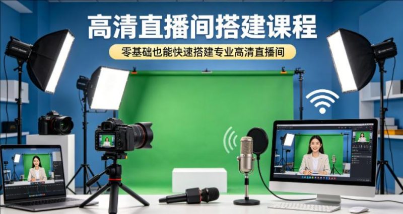 高清直播间搭建课程，零基础也能快速搭建专业高清直播间-教程库