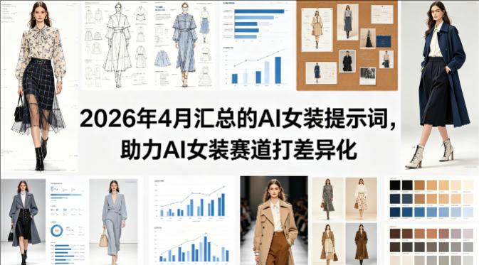2026年4月汇总的AI女装提示词，助力AI女装赛道打差异化-教程库