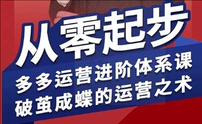 拼多多运营进阶系统课，从零起步，多多运营进阶体系课，破茧成蝶的运营之术（更新26年4月）-教程库