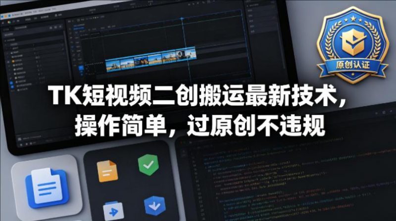 TK短视频二创最新技术，操作简单-教程库