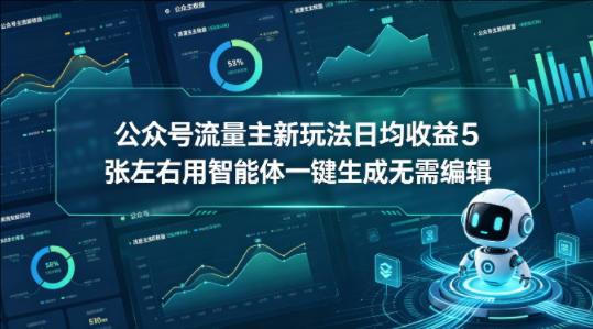 公众号流量主新玩法，用智能体一键生成无需编辑-教程库