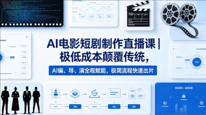 AI电影短剧制作直播课｜AI全程赋能，极简流程快速出片-教程库