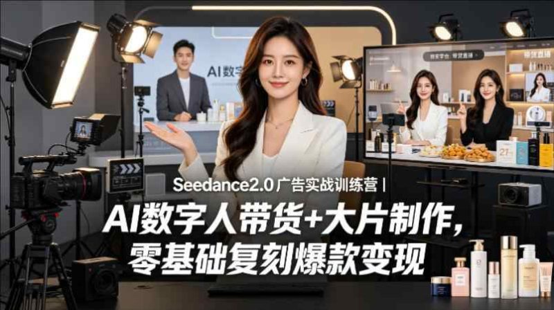 SEEDANCE2.0广告实战训练营｜AI数字人带货+大片制作-教程库