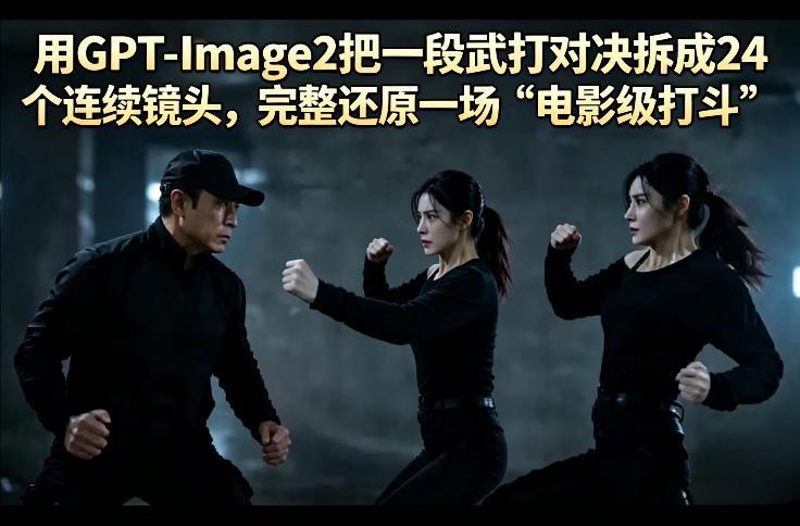 用GPT-IMAGE2把一段武打对决拆成24个连续镜头，完整还原一场“电影级打斗”-教程库