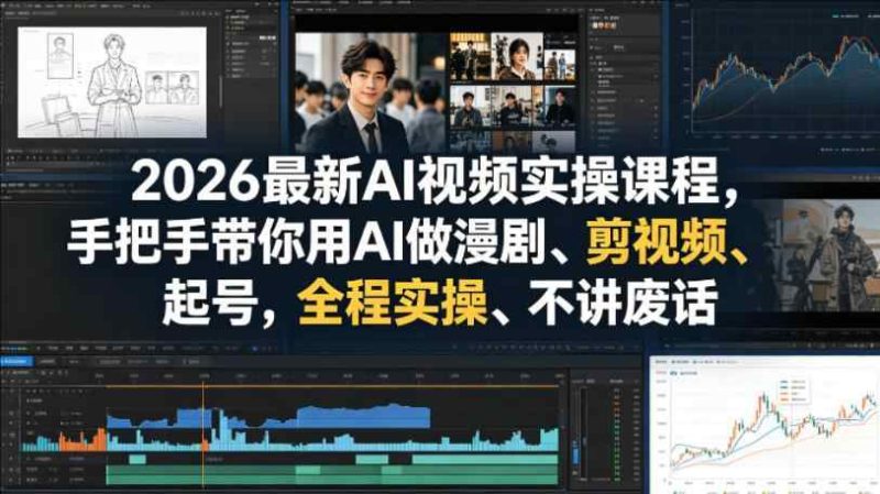 2026最新AI视频实操课程，手把手带你用AI做漫剧、剪视频、起号，全程实操-教程库