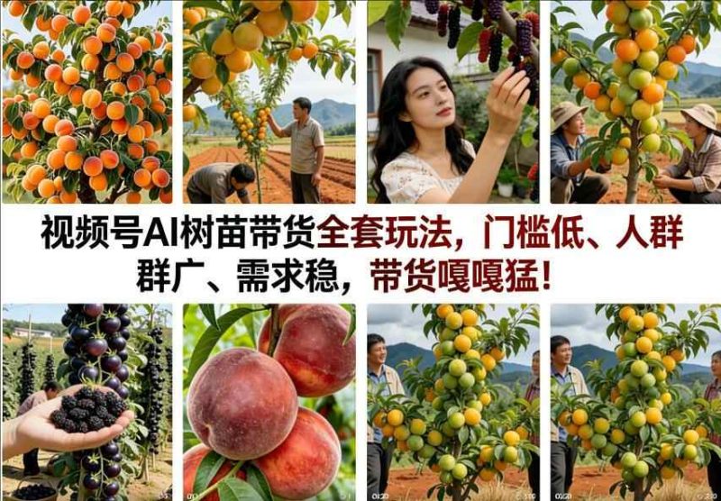 视频号AI树苗带货全套玩法，人群广、需求稳，带货嘎嘎猛！（更新0426）-教程库
