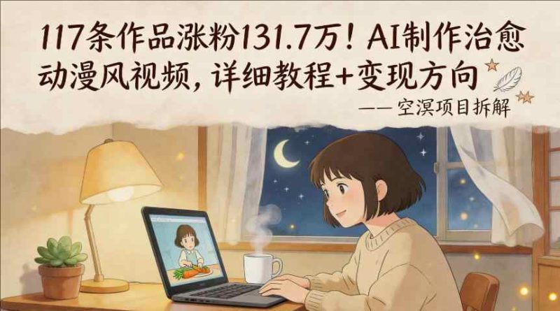 AI制作治愈动漫风视频，详细教程+变现方向-教程库