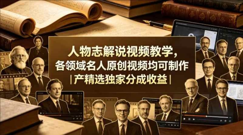 人物志解说视频教学，各领域名人原创视频均可制作-教程库
