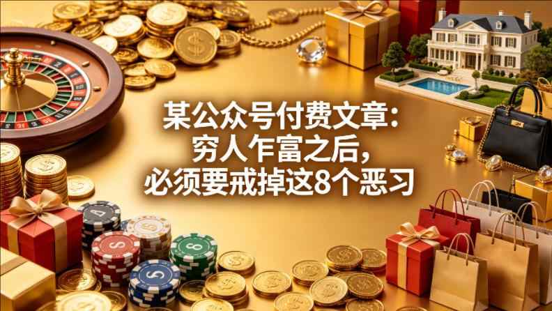 某公众号付费文章：穷人乍富之后，必须要戒掉这8个恶习-教程库