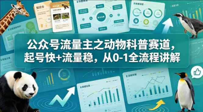 公众号流量主之动物科普赛道，从0-1全流程讲解-教程库
